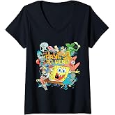 Womens Spongebob Squarepants The Gangs All Here! V-Neck T-Shirt