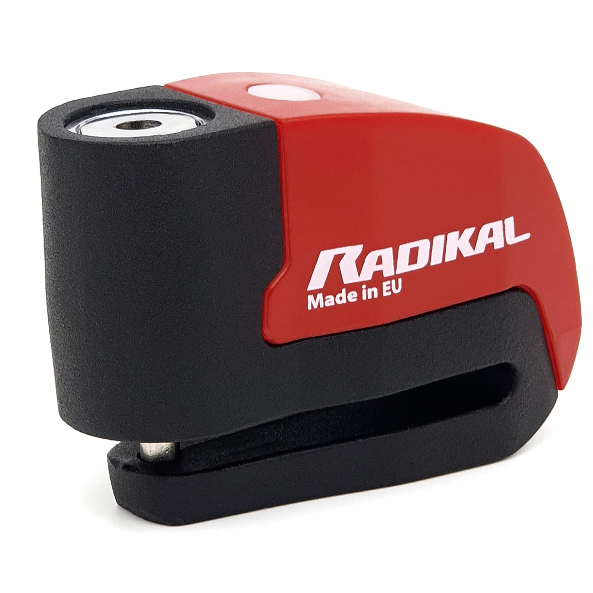 RADIKAL RK6 Disc Lock Alarm, Hi-End 120db Alarm, ON/Off Button, Warning LED, Waterproof Metal, Lithium Battery, Universal Anti Theft Wheel Brake Lock for Motorcycle, Scooter, Bike, Electric Scooter