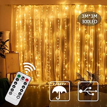 Smithroad 132er Led Lichterkette Batteriebetrieben Und Usb Betrieben Sterne Lichtervorhang Fernbedienung Timer 8 Modi Weihnachtsbeleuchtung Fur Innen Fenster Deko Weihnachten 3 M X 0 8 M Weiss Amazon De Beleuchtung