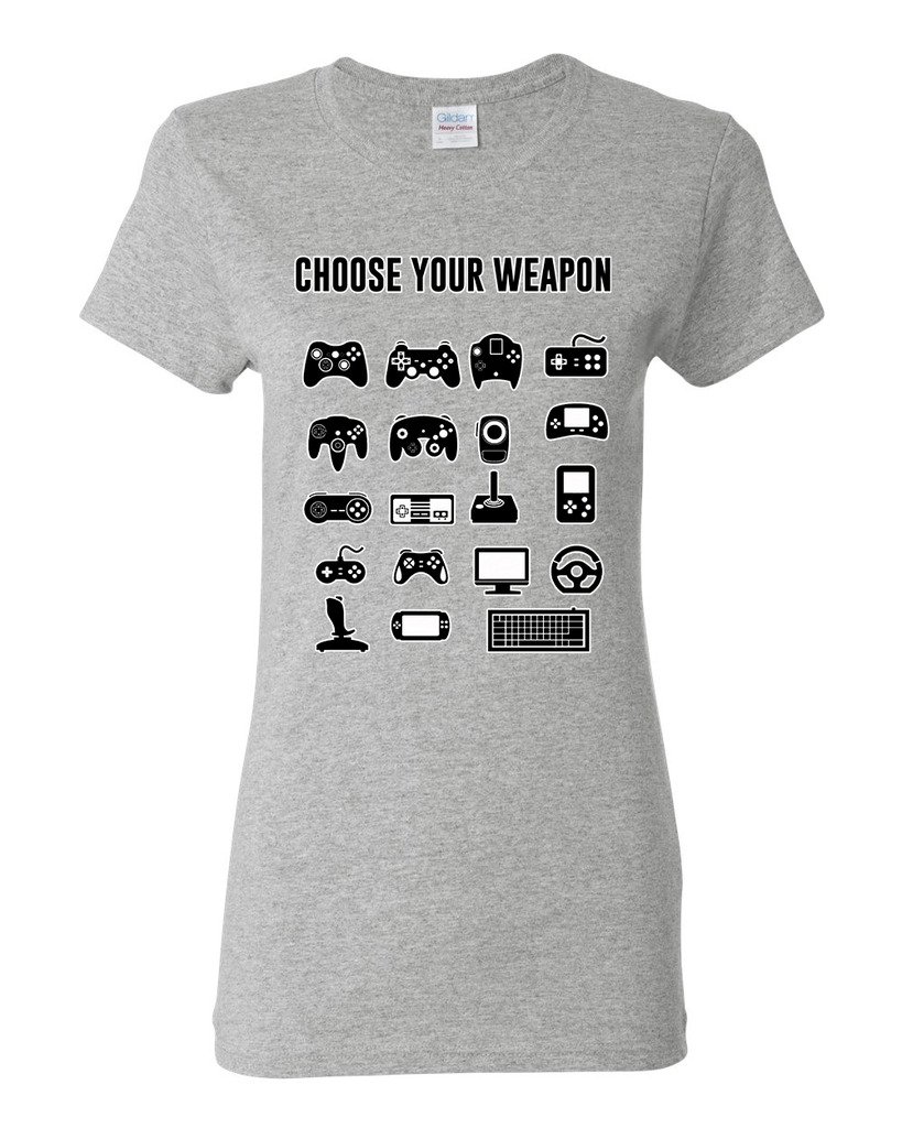  New Choose Your Weapon Controller Gamer Nerd Geek Funny Dt T-shirt Tee