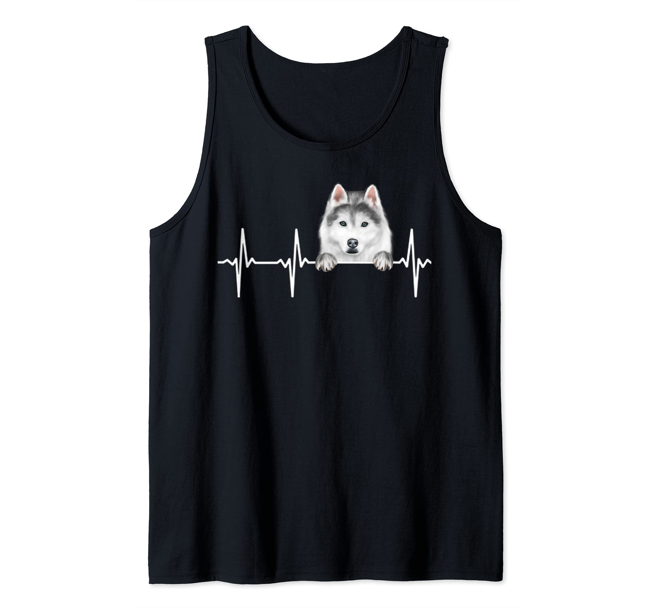 Funny Dog Heartbeat For Siberian Husky Lovers Tank Top
