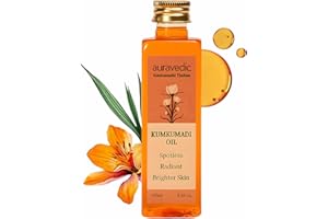 Auravedic Kumkumadi Oil Pure Saffron for Ultra Radiant Skin | Ayurvedic Oil for Dull, Dehydrated & Tired Skin | Lightweight Hydrating Formula for Smooth Texture | 3.38 Fl Oz (100ml)