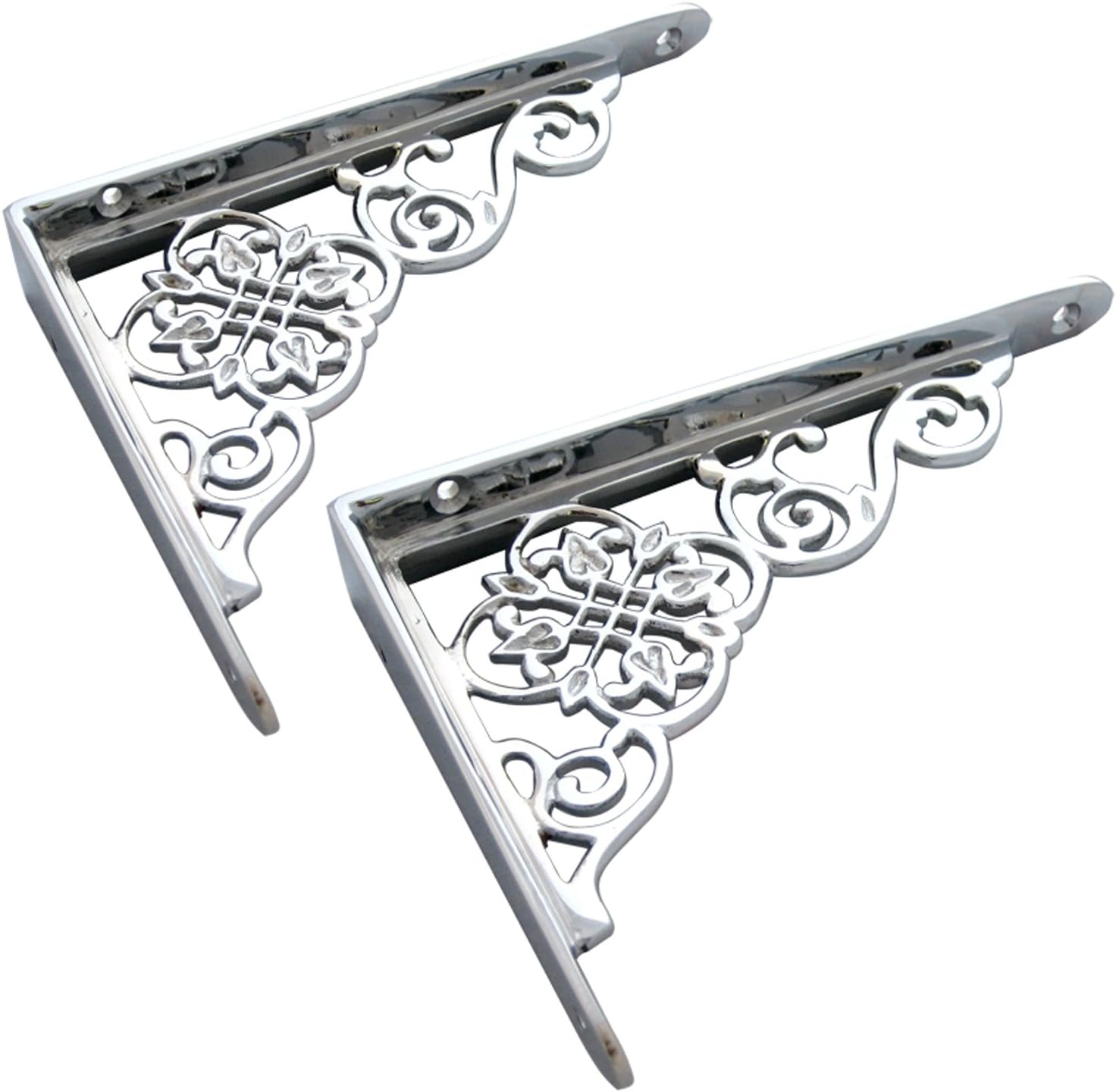 Polished Chrome Decorative Wall Shelf Brackets Amazon Co Uk Diy