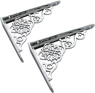 Polished Chrome Decorative Wall Shelf Brackets Amazon Co Uk Diy