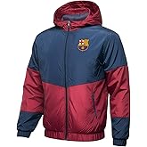 Icon Sports Kids Barcelona Windbreaker Rain Jacket - Youth Sizes - Hooded Zip-Up, Licensed Gear