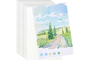 50 Sheets Watercolor Paper Bulk 5 x 7 Inch Cold Press Thick Water Colour Paper Cotton White Art Paper for Kids Students Artis