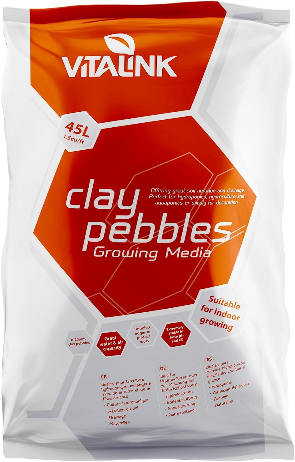 VitaLink 02-050-110 45L Clay Pebbles Bag Red for Flood Drain Systems