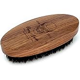 Menesia Black Walnut Wood Boar Bristle Hair Beard Brush for Men, Pocket Travel Men's Wooden Small Soft Beard Brush (Black Wal