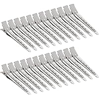 24 Packs Duck Bill Clips, Bantoye 2.75 Inches Rustproof Metal Alligator Curl Clips with Holes for Hair Styling, Hair Coloring