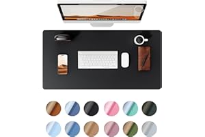 YSAGi Leather Desk Pad Protector, Office Desk Mat, Large Mouse Pad, Non-Slip PU Leather Desk Blotter, Laptop Desk Pad, Waterp
