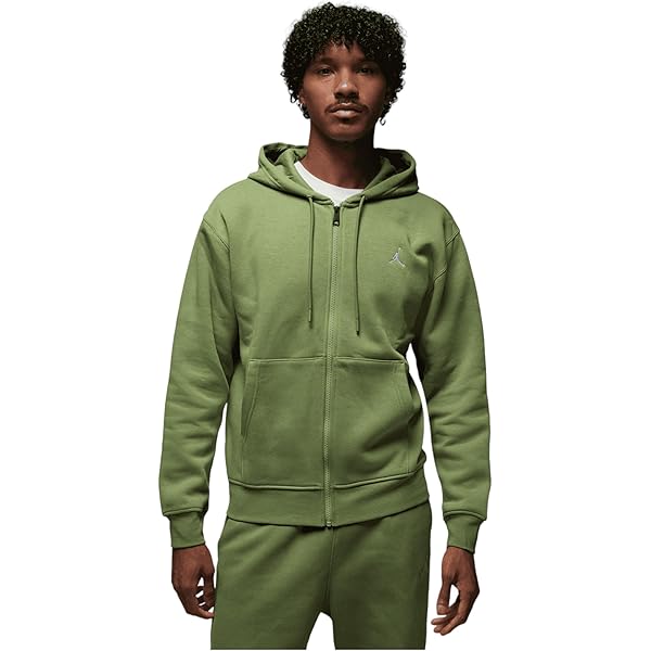 Jordan Men's Essentials Sky J Light Olive/White Full-Zip Fleece