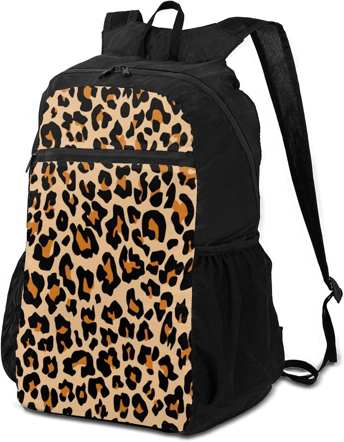 School Backpack Storage Packet Laptop Backpack Leopard Repeating Orange
