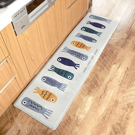 Sqinna Fish Pattern Non Skid Area Rug Hardwood Floor Living Room