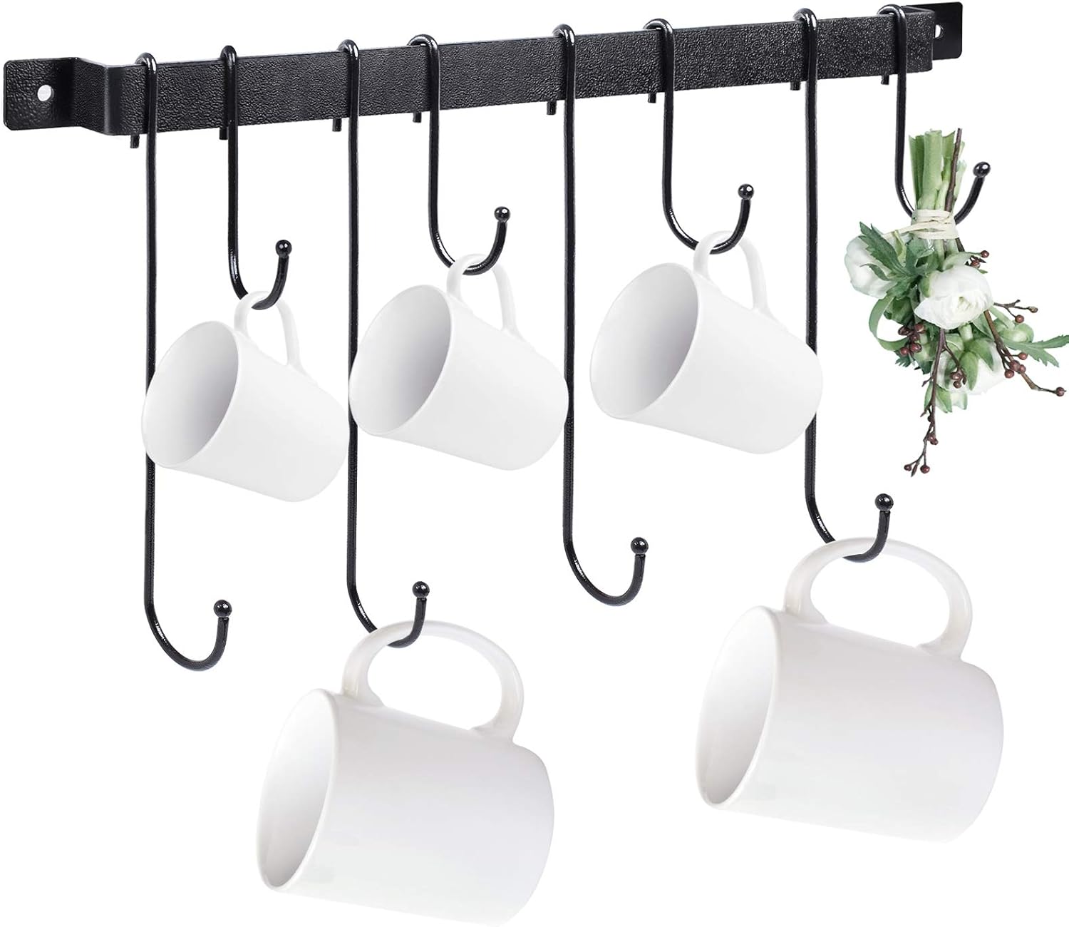 Coffee Mug Rack Wall Mounted Farmhouse Rustic Decor Mug