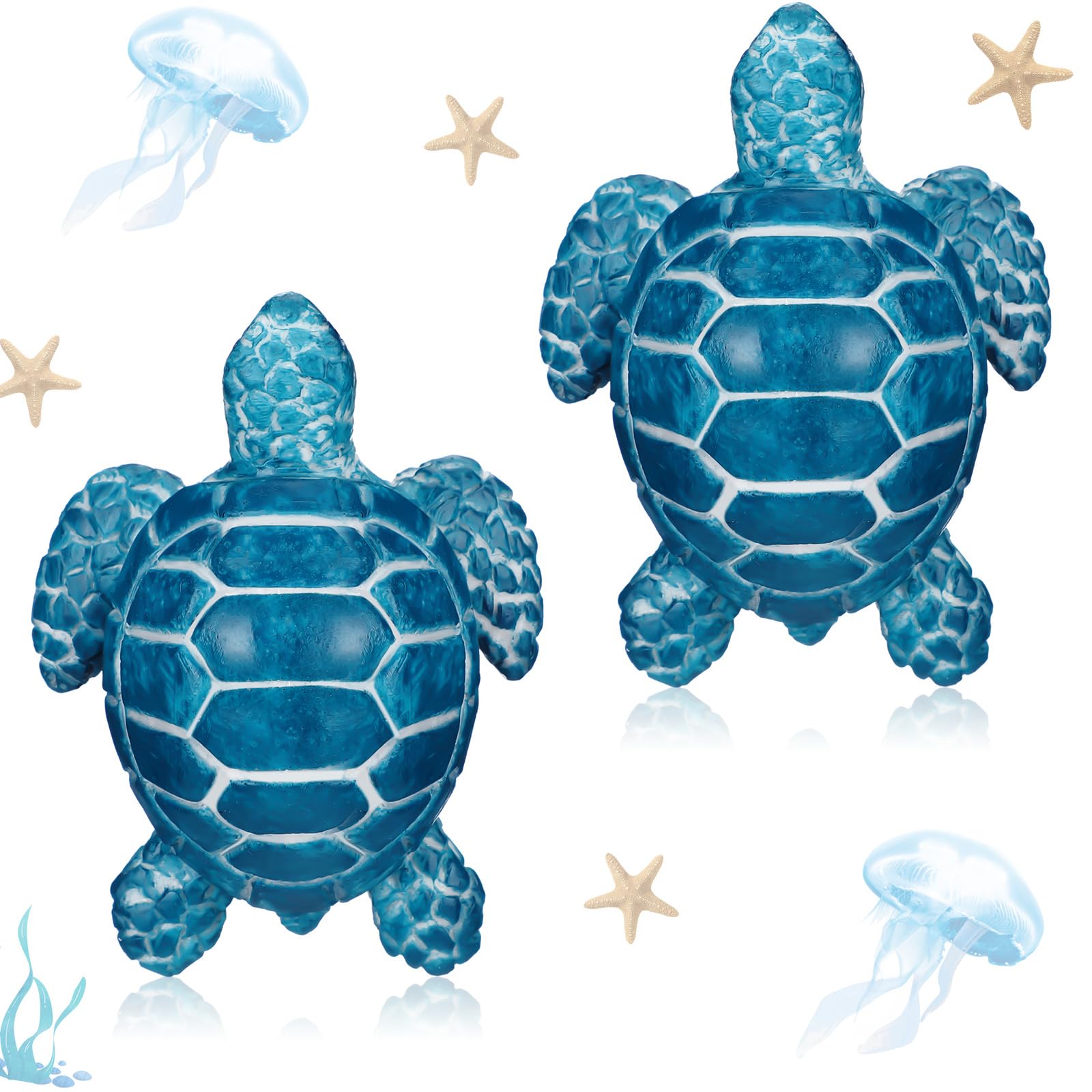 Decorative Toilet Bolt Covers 2-Pack Ceramic Sea Turtle Toilet Bolt Covers - Decorative Bathroom Screw Caps For Rust Prevention Turtle Toilet Decor