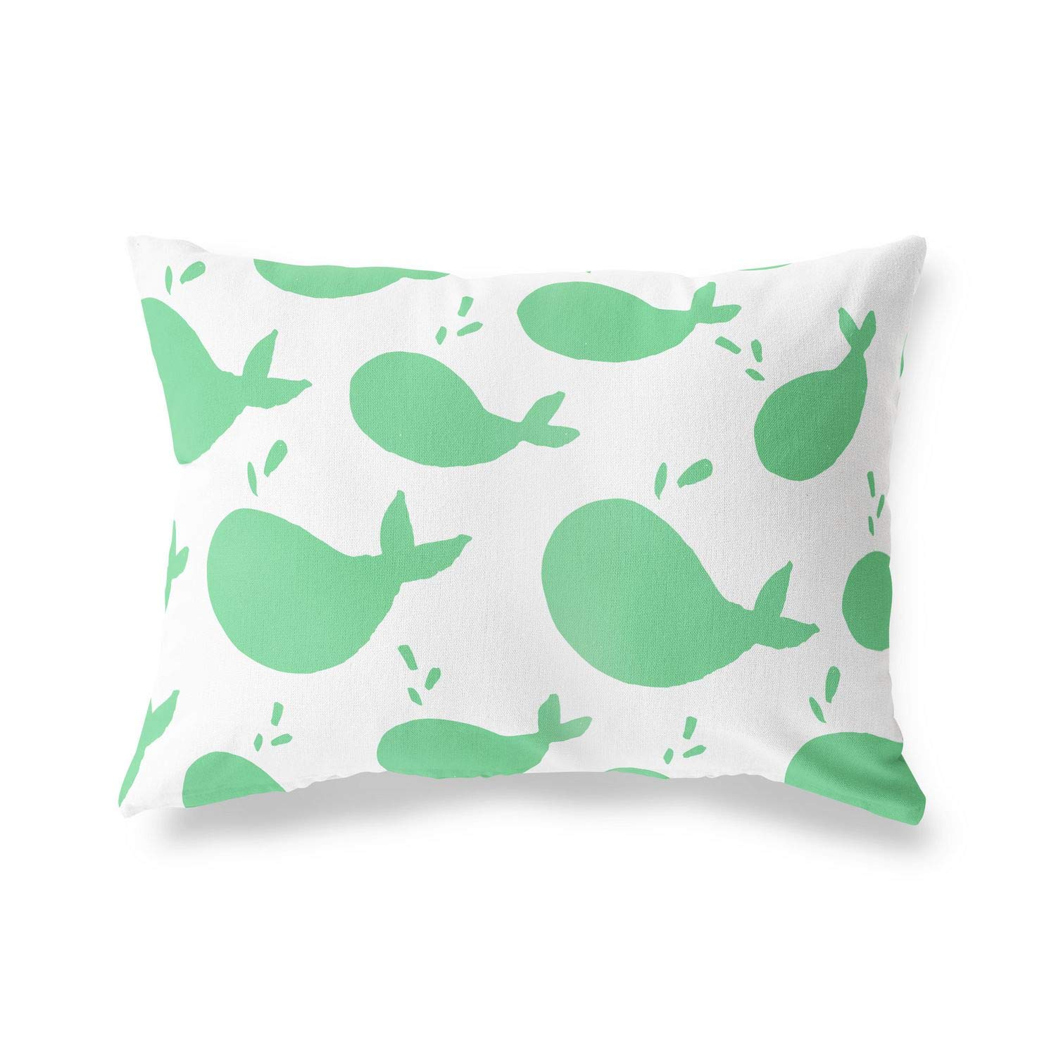 BonaMaison Decorative Cushion Cover, Petrol Green-White Throw Pillow Covers, Home Decorative Pillowcases for Livingroom, Sofa, Bedroom, Size: 45X60 Cm - Designed and Manufactured in Turkey