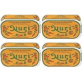 Nuri Mackerel Fillets Spiced in Olive Oil | 4 Pack | Product of Portugal | Premium Wild Caught, Hand Selected and Packaged | 100% Natural | Gourmet fish in 4.4 oz can (125 Gram)