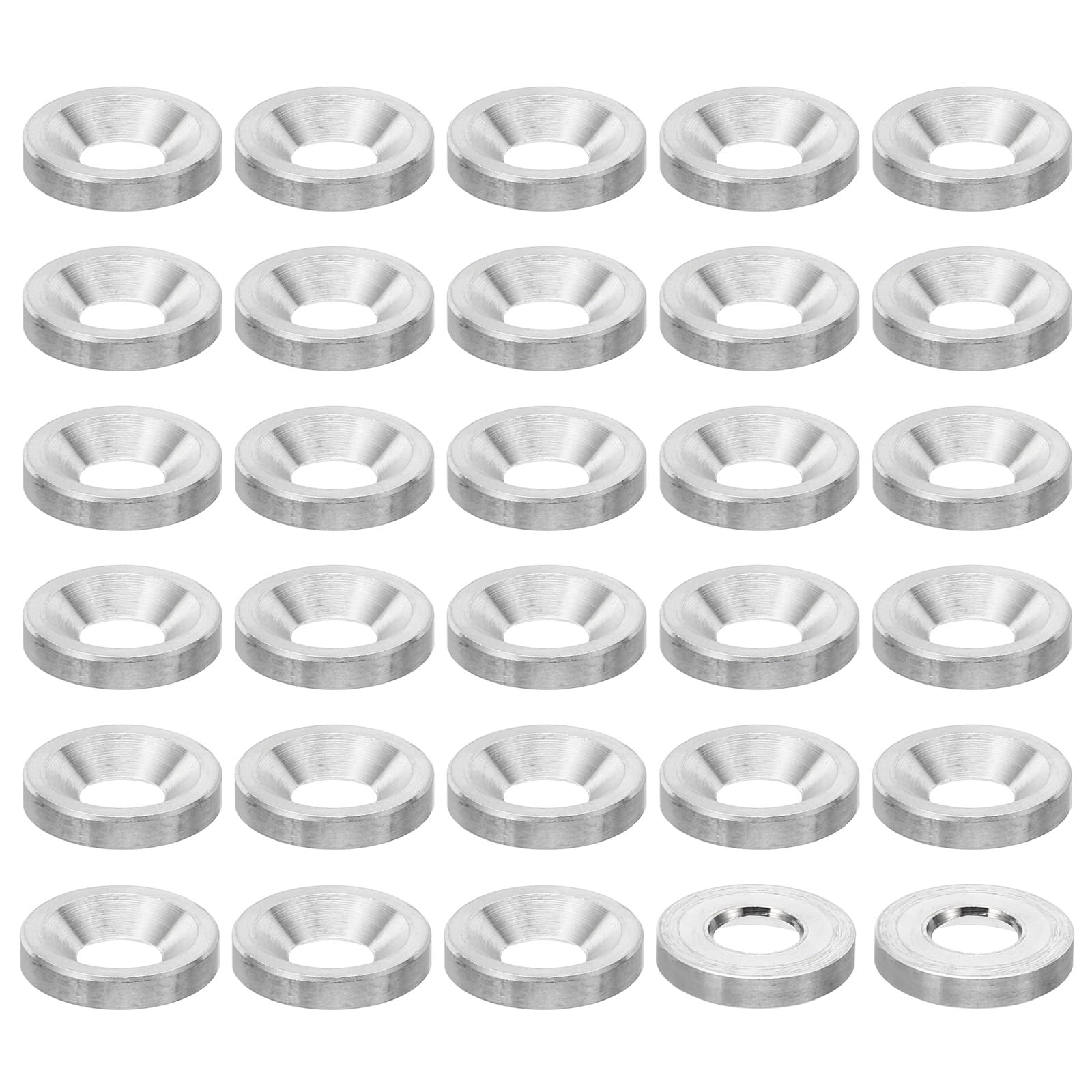 PATIKIL M7 Finish Countersunk Washer, 30pcs 16mm Dia. 3mm Tall Solid 304 Stainless Steel CNC Cup Washer Flat Screw Head Gasket for Constructions