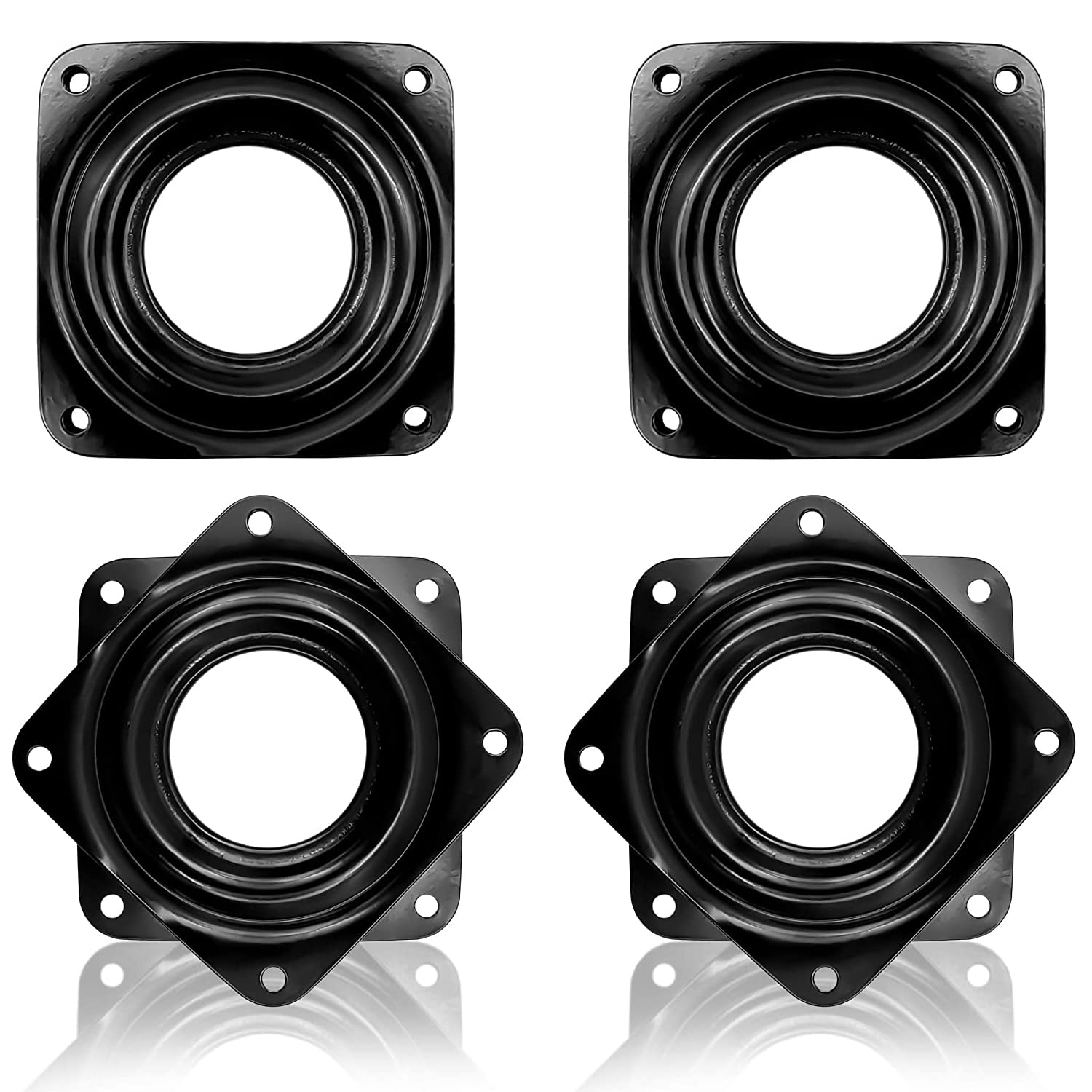 4 Pcs Lazy Susan Bearing, Square Bearing Turntable Plate, Square Rotating Swivel Plate, Square Turntable Bearing Plate, Lazy Susan Turntable Bearing with Steel Ball Bearings for Bar Stools, Chairs