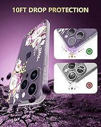 SCORPIFY for iPhone 15 Pro Case with Purple Peony