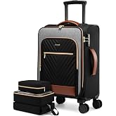 LOVEVOOK Carry On Luggage 22x14x9 Airline Approved,20 Inch Carry-on Suitcase for Women,Softside Suitcases with Wheels,Rolling Checked Luggage with TSA Lock,Lightweight Travel