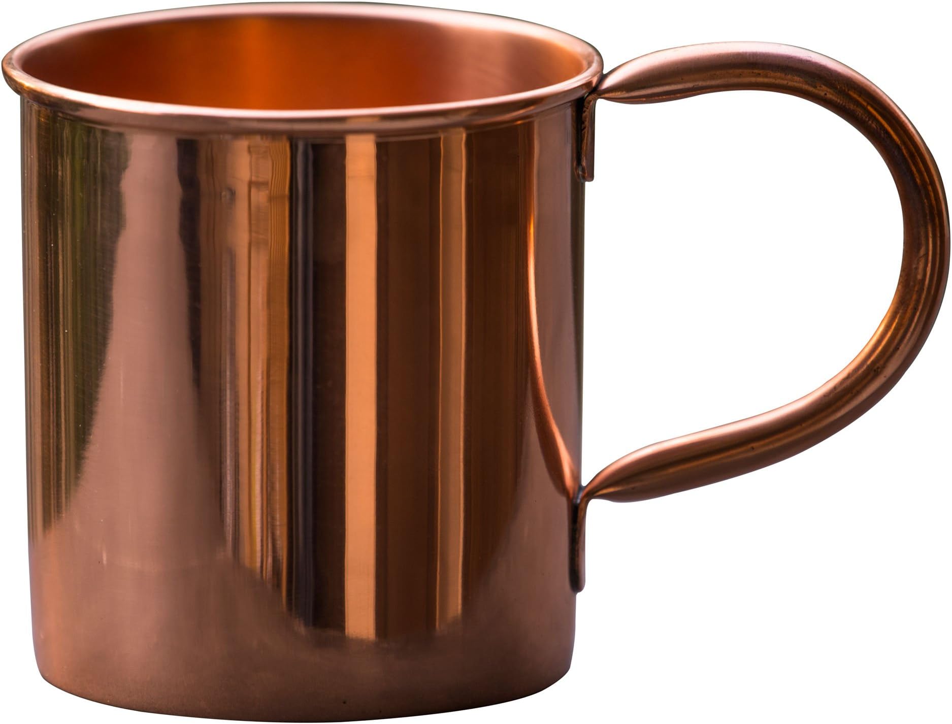 Pure Copper Mug | 100% Solid Copper Cup Perfect for Russian Moscow Mules, Cocktail and Cold Drinks | Unlined Handcrafted Copper Mug, No Nickel or Stainless Steel, Pure Food Grade Copper