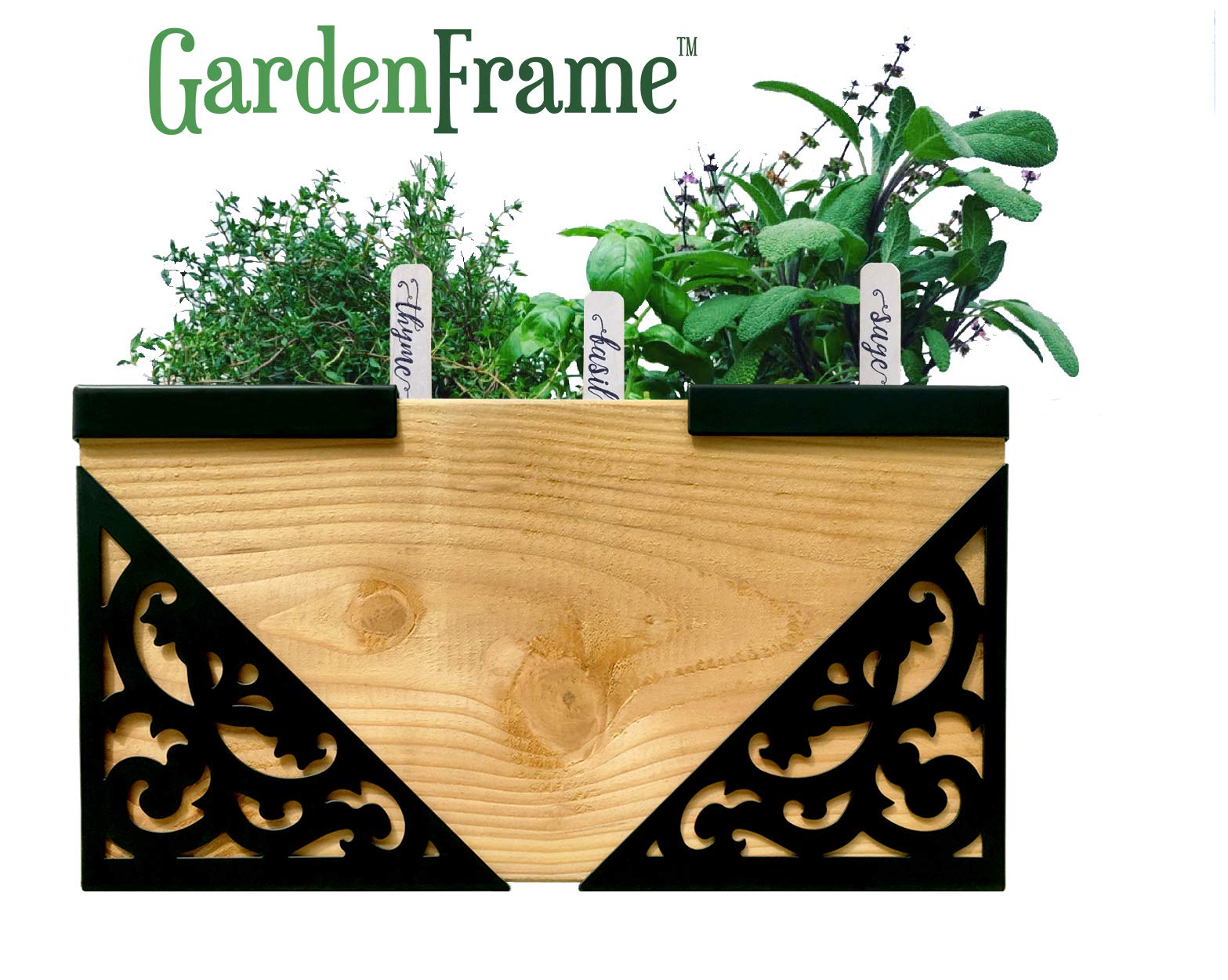 GardenFrame Victorian Farmhouse Raised Garden Bed Kit 4 Steel Corners with Matching Caps Organic