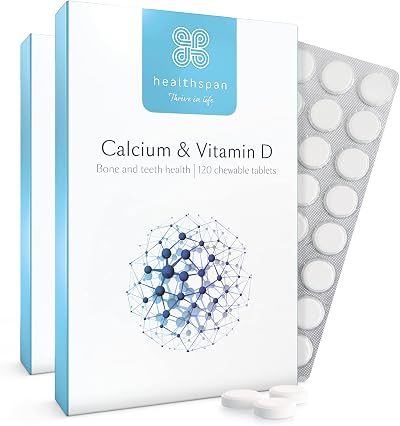 Healthspan Calcium & Vitamin D 240 Chewable Tablets Vanilla