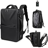 Zurligi Vacuum Backpack for Travel with Pump, 30-70L Expandable Vacuum Seal Compression Backpack, Casual Daypack, TSA-Lock(Vacuum Carry-On, Black)