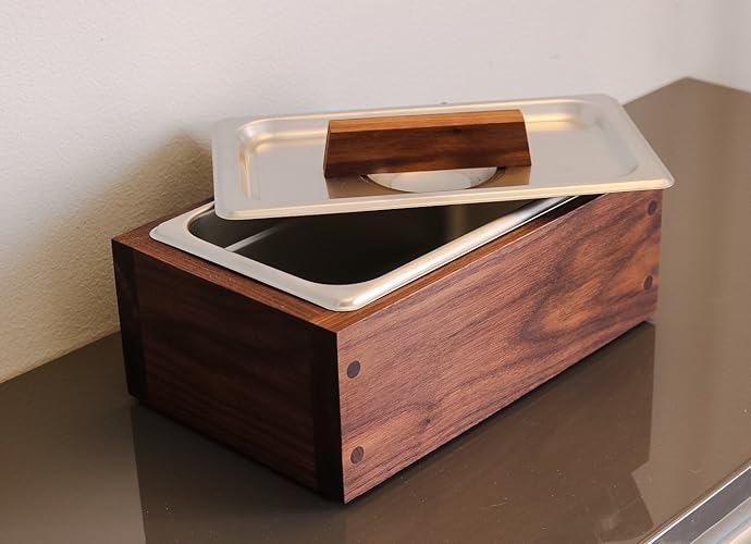 Amazon Com Walnut Wood Counter Top Compost Bin Storage Bin Handmade