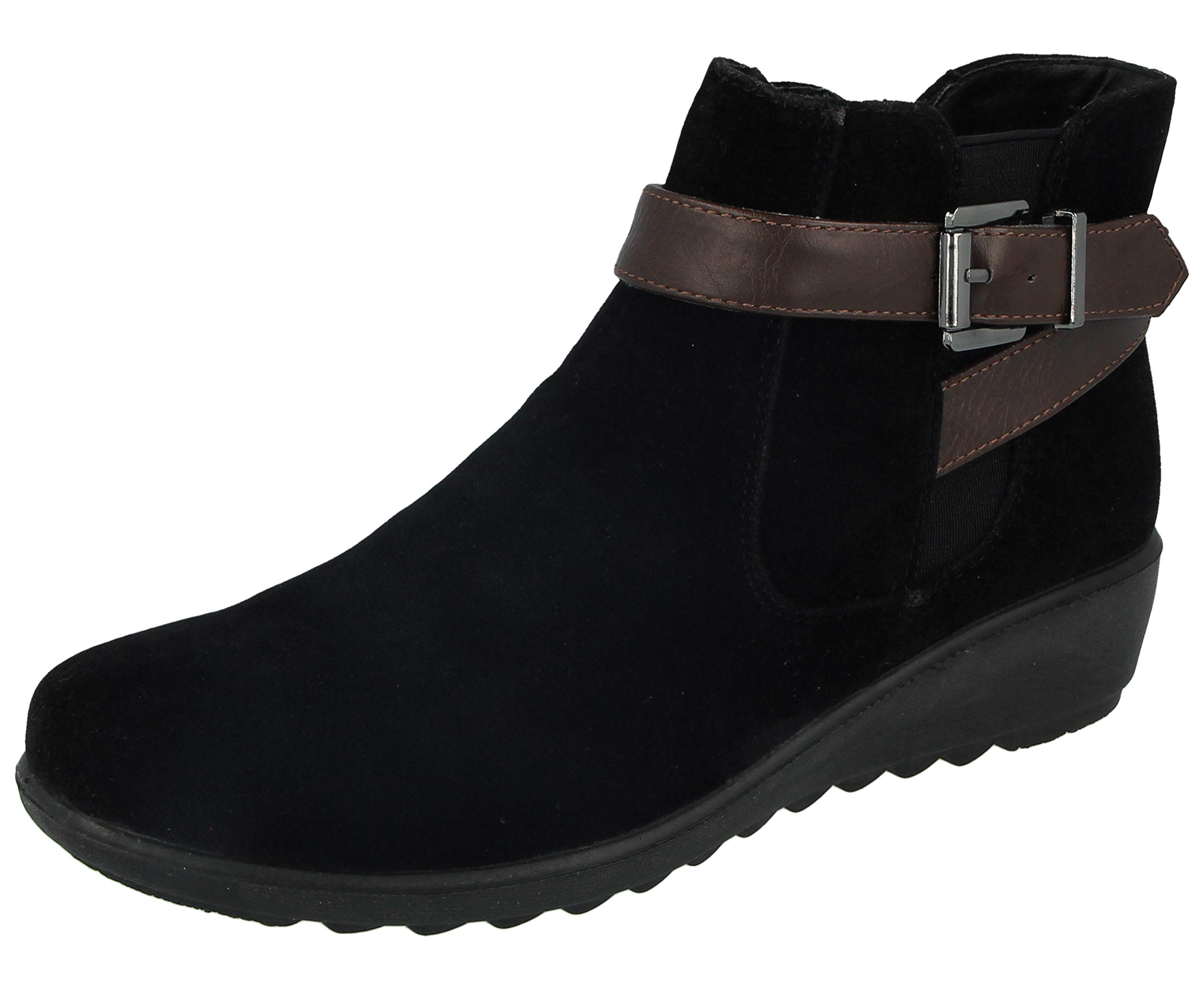 ladies low wedge ankle boots