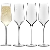 Libbey Signature Champagne Flute Glasses Set, Stylish, Dishwasher Safe Champagne Glasses Set of 4, Champagne Gift Set for Weddings and Events