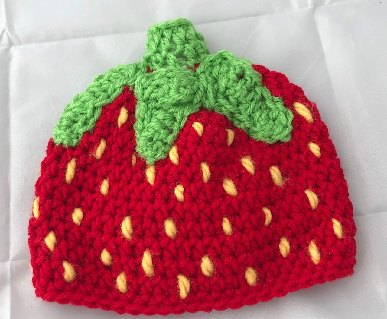 crochet strawberry hat