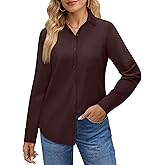 J.VER Womens Button Down Dress Shirts Long Sleeve Shirt Classic Business Casual Work Blouse Tops with Pocket