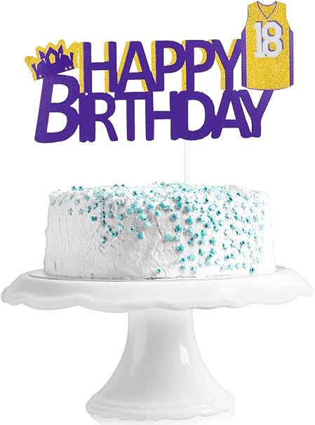 Amazon Co Jp バスケットボール ハッピー18歳の誕生日ケーキトッパー バスケットボールパーティークラウンジャージ グリッターケーキデコレーション ゲームの日のパーティー 男の子の18歳のパーティーデコレーション おもちゃ