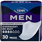 Tena Men Overnight Guards, Incontinence Pads for Men, 30 ct | Engineered to fit the male anatomy, these discreet, cup-shaped male guards help manage heavier bladder leaks, odor &amp; wetness