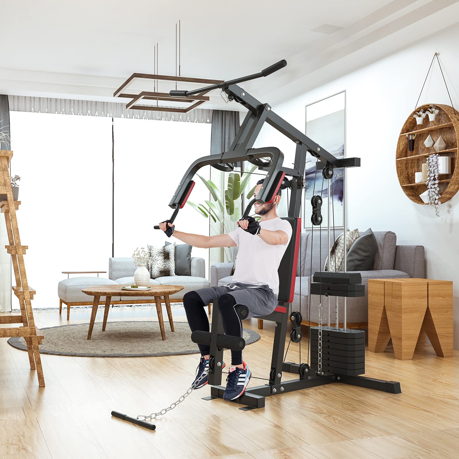 GYMAX Weight Training Machine, Multifunctional Strength Training