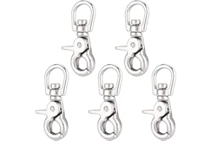 SHIPENOPHY Single Swivel Eye Bolt Snap Hook Durable Stainless Steel Trigger Swivel Trigger Clip Stainless Steel Swivel Eye Lobster Clasp for Pet Leash for Key Chain