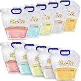 SurVivv Premium Collapsible Water Container Bag, No-Leak, Freezable, Odorless, Flat Folding, BPA Free Food Grade Clear Plastic Storage bottle for Sports Outdoors Camping Hiking Backpack 1.3/2.6 Gallon