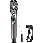 AODICEN Wireless Karaoke Microphone, No Delay Handheld Microphone System with Rechargeable Receiver, Suitable for Singing, Teaching, Church, Weddings, and DJ Events (Black, 1 Microphone)