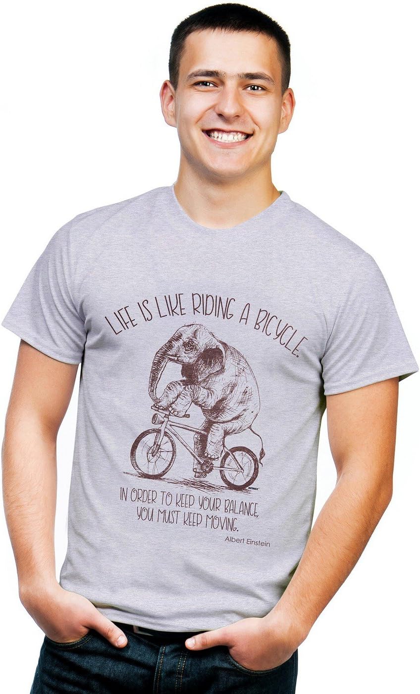 Inspirational Life is Like Riding a Bicycle Cyclist Printed T-Shirt Tee