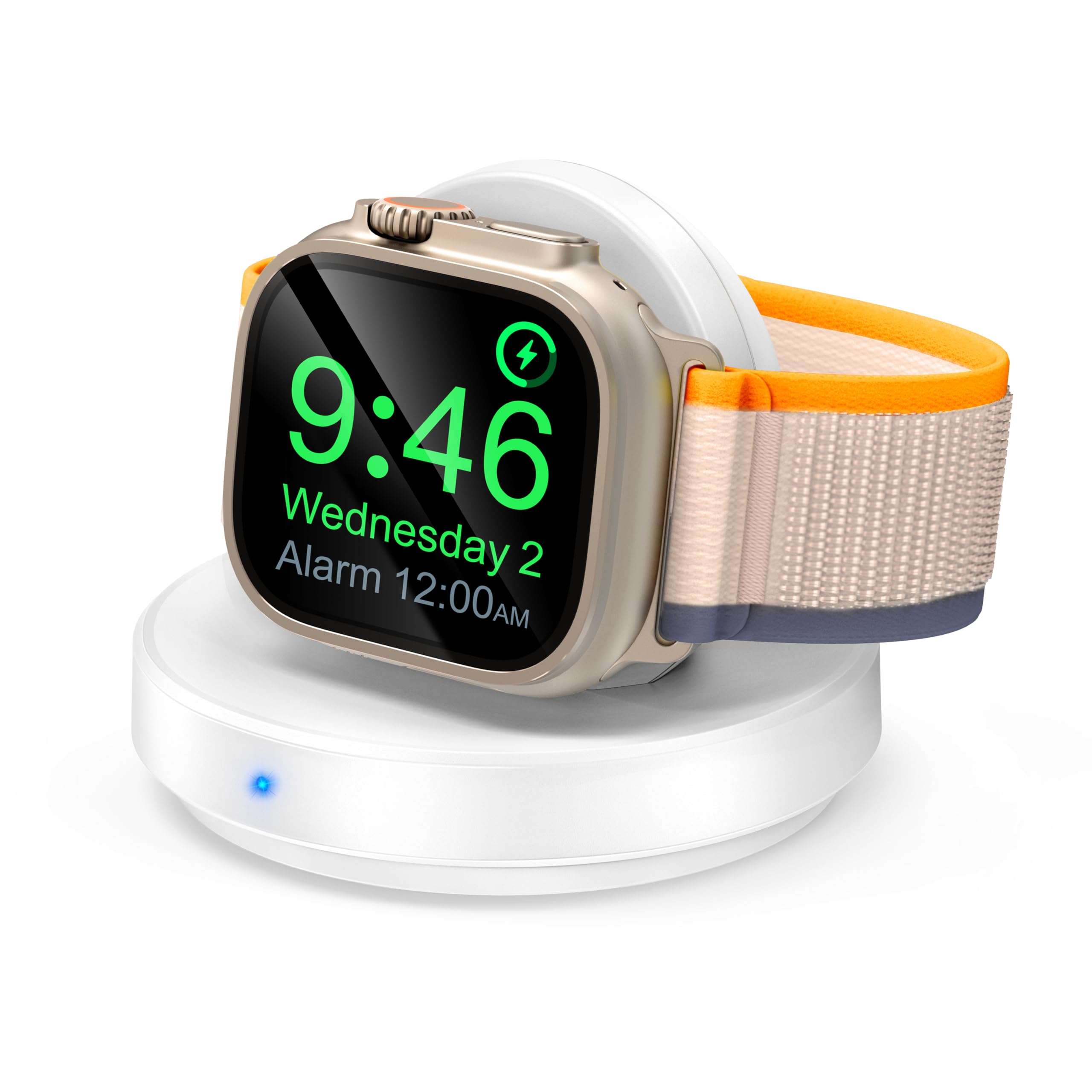 Photo 1 of 2026 Upgraded for Apple Watch Charger Magnetic Fast Charging Dock,Portable Wireless Charging Stand Compatible with iWatch Series Ultra/SE/11/10/9/8/7/6/5/4/3/2 Support Nightstand Mode-White