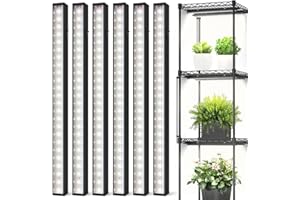SpeePlant LED Grow Light Strips, T5 Grow Lights, Full Spectrum, 1FT 5000K, Led Grow Lights for Indoor Plants, Plant Light with ON/Off Switch, 6-Pack, Black