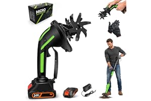24V 2-in-1 Cordless Tiller & Cultivator with Extension Pole, Cordless Tiller Cultivator with 13"-51" Extendable Pole, 2.6 Lbs