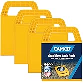 Camco RV Stabilizing Jack Pads - Features Interlocking Design & Includes Handy Strap for RV Storage and Organization - Molded