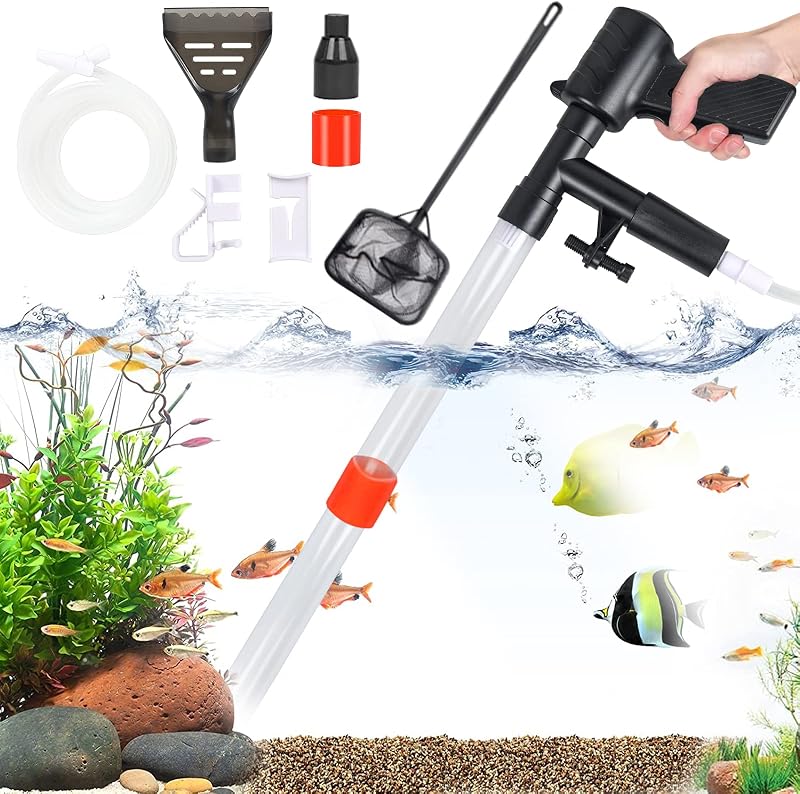 AKOFIC Fish Tank Gravel Cleaner 5 in 1 Siphon Water Change Kit