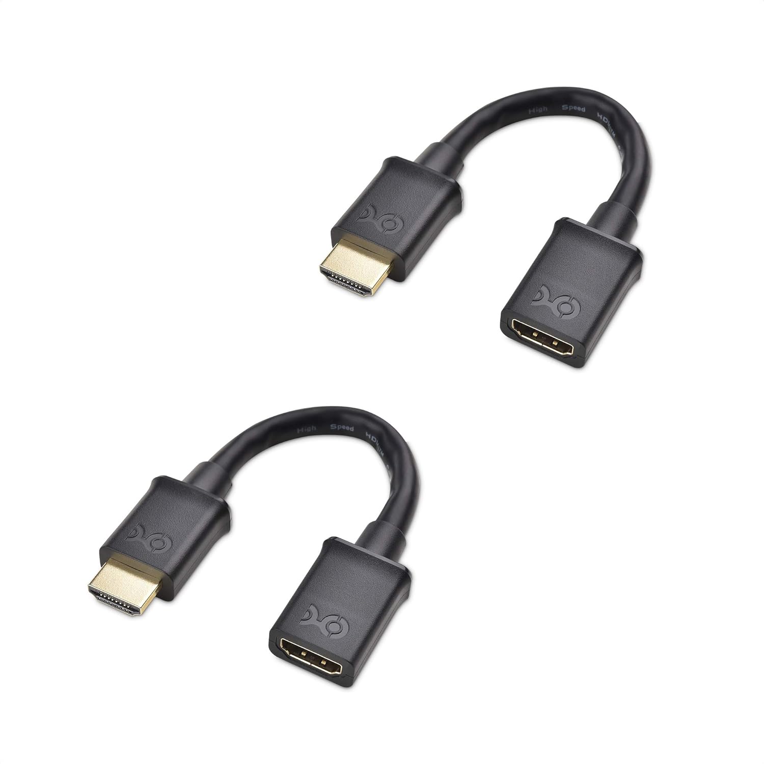 Cable Matters 2 Pack Short Male to Female HDMI Extender Adapter (HDMI