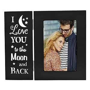 OUCHAN Love Picture Frames 4x6 Inch-Black Light Up Photo Frames Tabletop for Home Decor Family Baby Friends