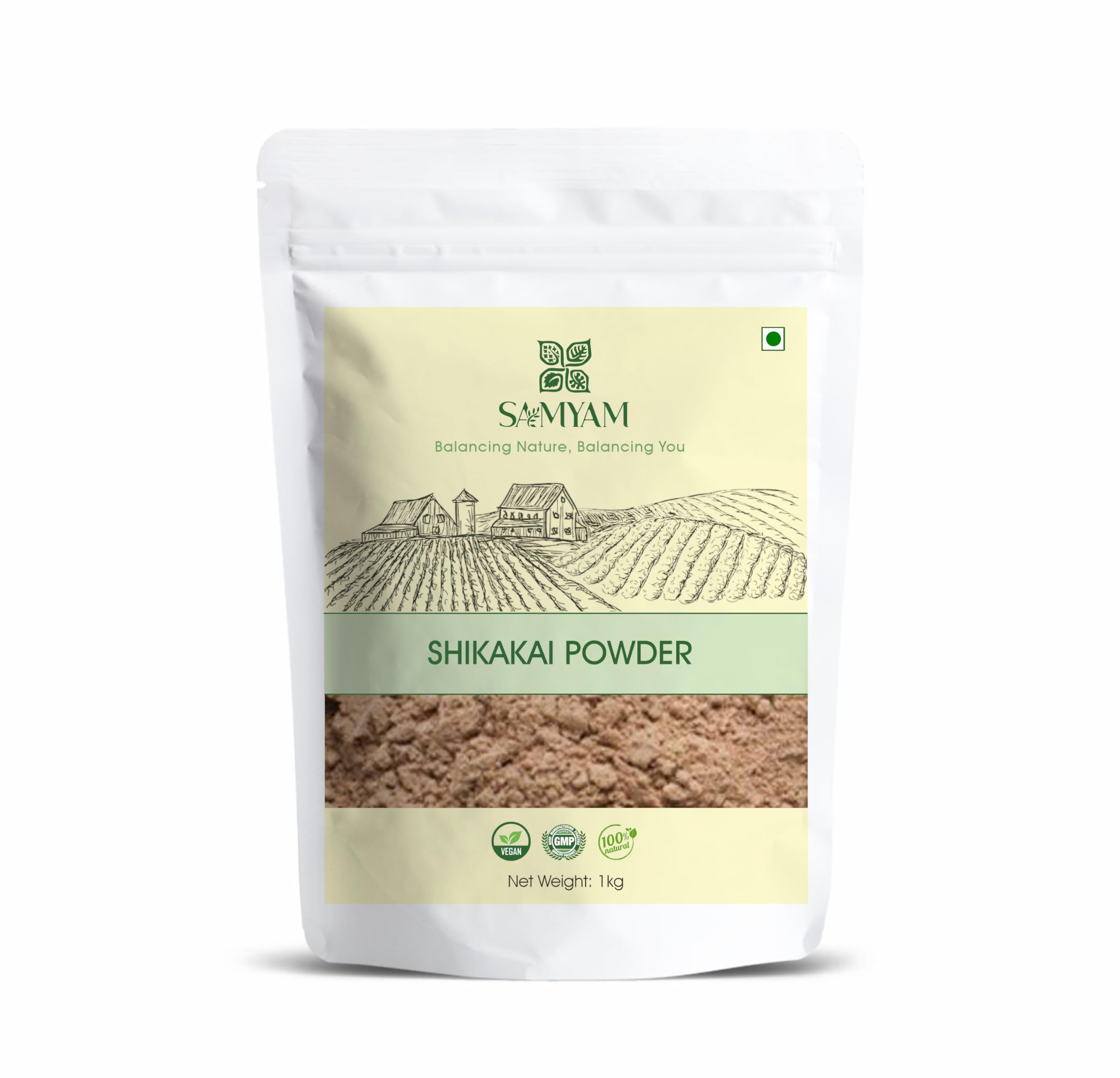 SAMYAM Shikakai Hair Cleanser Powder - 1Kg Pack | Ayurvedic Hair Mask, 100% Natural, Chemical Free