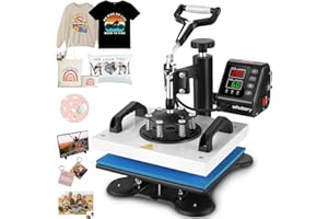 Whubefy Heat Press Machine for T Shirts, 12x10in 650W Heat Press for Bags Pillows Mats Puzzles, Fast Heat-up, Digital Precise Temp Control, Multifunctional Heat Transfer Printing Sublimation Machine